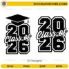 Class of 2026 SVG graduation senior shirt design bundle