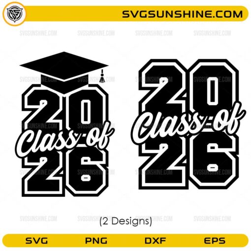 Class of 2026 SVG Bundle – Senior Graduation Shirt Designs