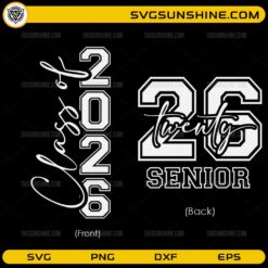 Class of 2026 SVG senior front back shirt design