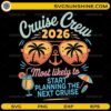 Cruise Crew 2026 SVG tropical vacation sunglasses palm tree design