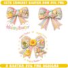 Cute Crochet Easter Bow SVG with realistic knitted yarn texture and spring chicks