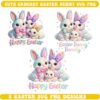Cute Crochet Easter Bunny Family SVG with realistic amigurumi yarn texture and pastel colors
