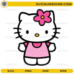 Cute pink kitty SVG kawaii cartoon cat design