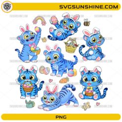 Derpy Tiger Easter PNG Clipart &ndash; KPop Demon Hunters Bunny Cat Digital Download