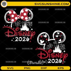 Disney 2026 SVG bundle with Minnie and Mickey ears castle design