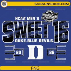 Duke Blue Devils Sweet 16 PNG | NCAA March Madness Basketball Design Download