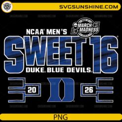 Duke Blue Devils Sweet 16 PNG | NCAA March Madness Basketball Design Download