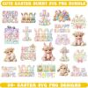 Easter Cow SVG with realistic faux embroidery and knitted wool texture