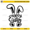 Happy Easter SVG with bunny ears and paw prints design