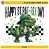 Happy St Patrick Rex Day PNG dinosaur holding shamrock funny St Patrick’s Day design