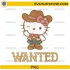 Hello Kitty cowgirl wanted PNG cute western cartoon design
