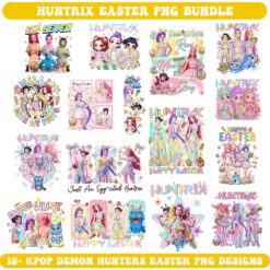 Huntrix Easter PNG Bundle Kpop demon hunters Easter designs