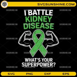 I Battle Kidney Disease SVG green ribbon awareness design
