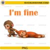 I’m fine monkey PNG cute baby monkey pulling plush toy funny design