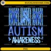 in april we wear blue autism awareness ribbon png design