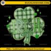 Irish Shamrock St Patrick's Day PNG with green plaid gingham pattern and coquette bows