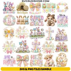 knitted style easter svg bundle with bunny graphics and christian easter designs