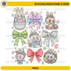 Labubu Easter PNG &ndash; Cute Labubu Bunny Easter Clipart PNG for Sublimation, Easter Day Labubu PNG