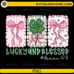 Lucky and Blessed St Patrick PNG &ndash; Shamrock Bow Christian Design Romans 4:7-8