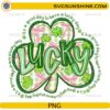 Lucky Charm St Patrick's Day PNG featuring a green wavy striped shamrock with bows
