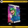 Luigi Looking Good PNG colorful galaxy background Mario character design