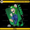 Luigi PNG green jumping Super Mario Galaxy design with stars