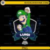 Luigi PNG The Super Mario Galaxy Movie character design with bold banner and dynamic pose