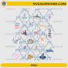 Magical Disney icons PNG with castle carousel Dumbo balloons and princess crown
