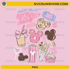 Main Street Snack Club PNG with Disney snacks donut popcorn churros ice cream