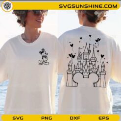 Mickey Mouse castle SVG Disney vacation shirt mockup front and back design