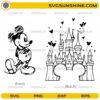 Mickey Mouse castle SVG shirt design front mouse graphic and back Disney castle illustration