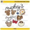 Mickey breakfast club PNG with Mickey pancakes waffles coffee and toast