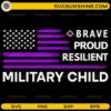 military child SVG purple up brave proud resilient design