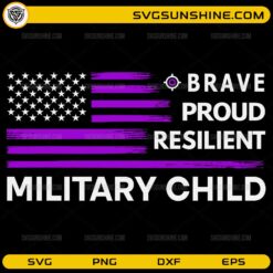 military child SVG purple up brave proud resilient design