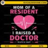 Mom of a Resident SVG with heartbeat heart design for Match Day