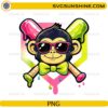 Neon Monkey Baseball Logo PNG drip paint cartoon monkey design