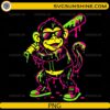 Neon Monkey Baseball PNG dripping street art cartoon design