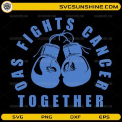 Cancer awareness SVG boxing gloves fights cancer together design