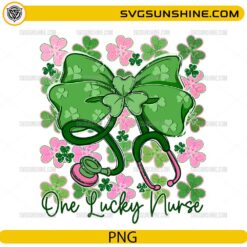 One Lucky Nurse PNG St Patrick’s Day nurse bow stethoscope shamrock design