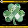 Patchwork Shamrock St Patrick's Day PNG with realistic fabric textures and blanket stitches