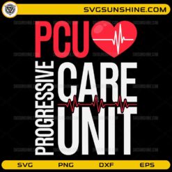 PCU nurse SVG progressive care unit heartbeat design