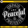 unpaid peaceful protester svg retro freedom design