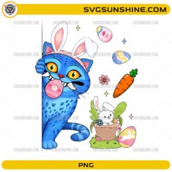 Peekaboo Derpy Tiger Easter PNG &ndash; KPop Demon Hunters Blue Cat Bunny Digital Download