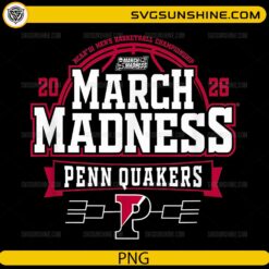Penn Quakers March Madness 2026 PNG | NCAA Basketball Championship Design