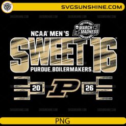 Purdue Boilermakers Sweet 16 2026 PNG | NCAA March Madness Basketball Design