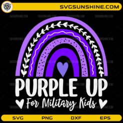 purple up svg for military kids rainbow design