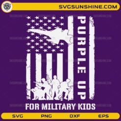 purple up svg for military kids usa flag soldier design