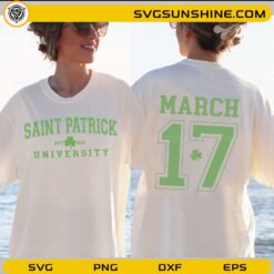 Saint Patrick University March 17 St Patrick’s Day shirt mockup front and back design