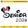 senior 2026 Minnie SVG graduation design with bow and ears