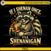 Shenanigan Raccoon Summer PNG funny raccoon with tropical drink retro design
